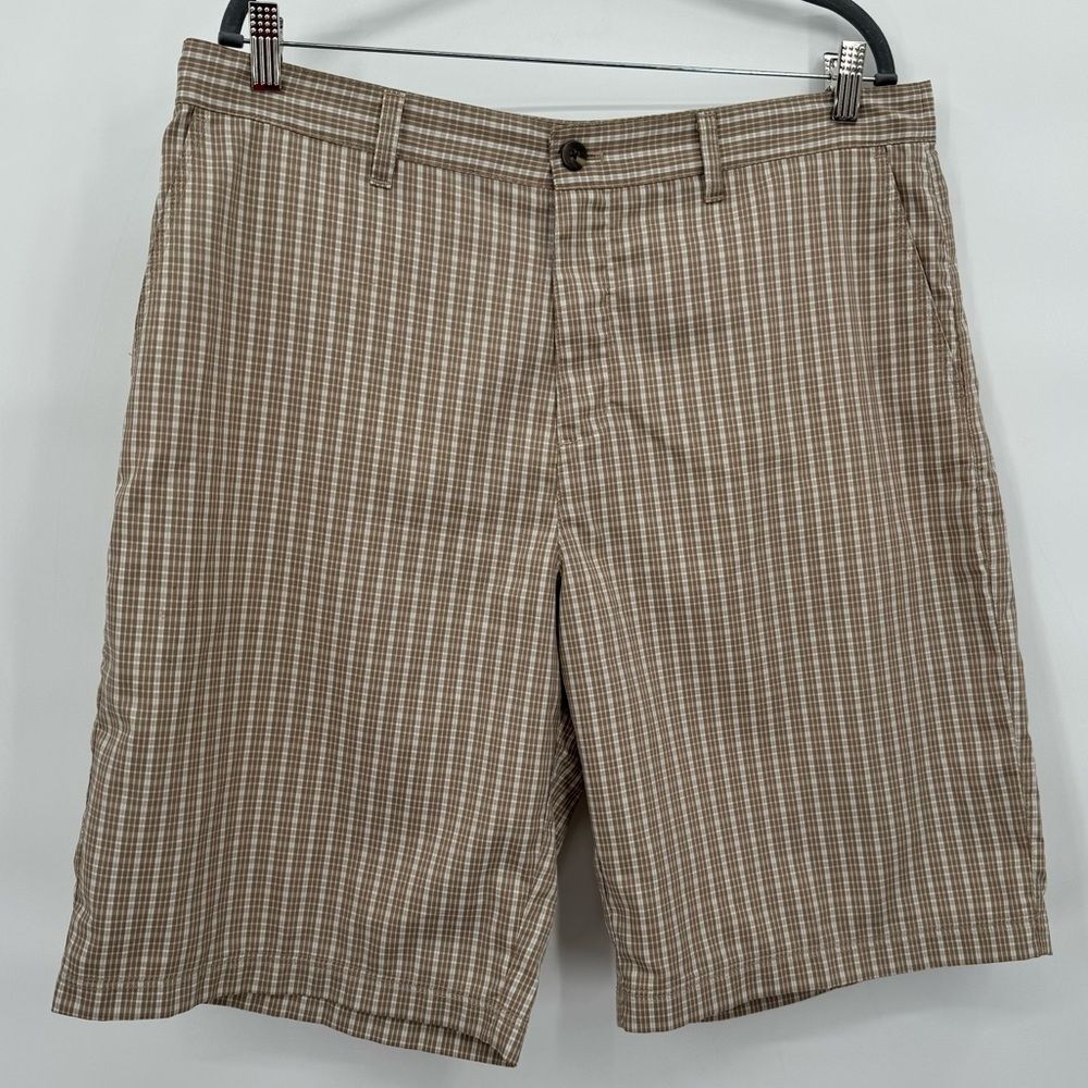 adidas Golf Performance Shorts size 36 Brown &‎ White EUC